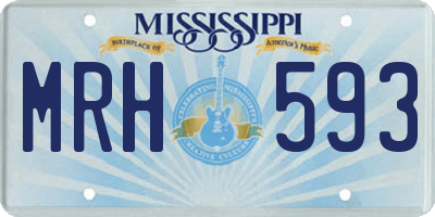 MS license plate MRH593