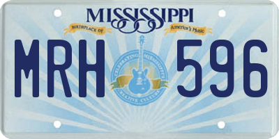 MS license plate MRH596