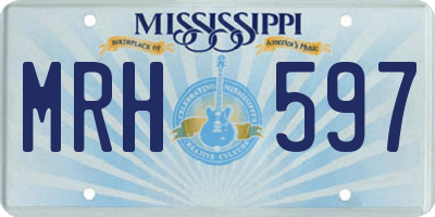 MS license plate MRH597