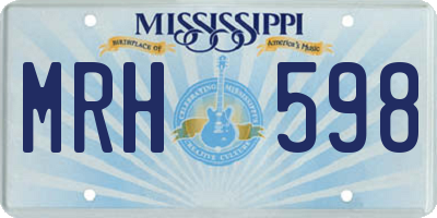 MS license plate MRH598