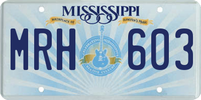 MS license plate MRH603