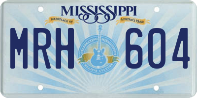 MS license plate MRH604