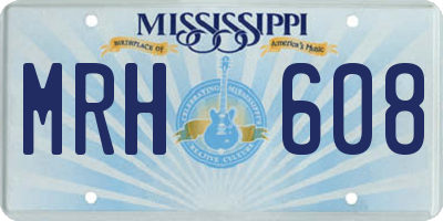 MS license plate MRH608