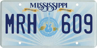 MS license plate MRH609