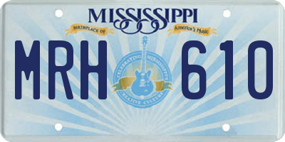 MS license plate MRH610