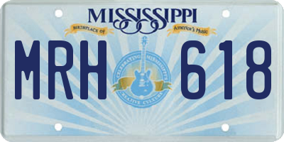 MS license plate MRH618