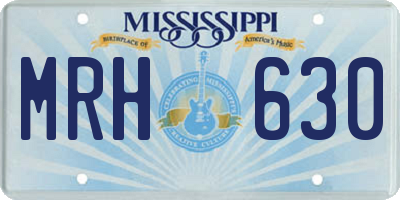 MS license plate MRH630
