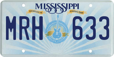 MS license plate MRH633