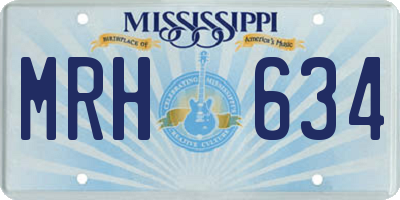 MS license plate MRH634