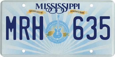 MS license plate MRH635