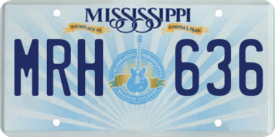 MS license plate MRH636