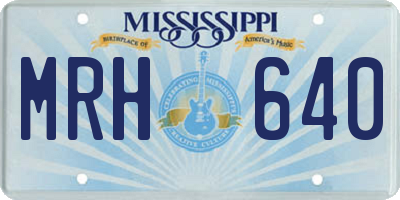 MS license plate MRH640