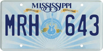 MS license plate MRH643