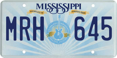 MS license plate MRH645