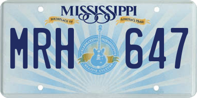 MS license plate MRH647