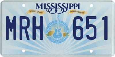 MS license plate MRH651