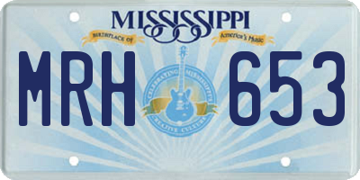 MS license plate MRH653