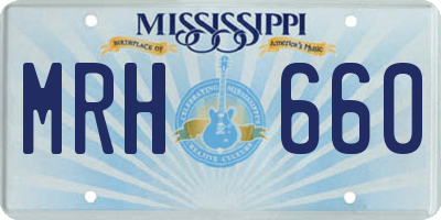 MS license plate MRH660