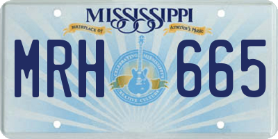 MS license plate MRH665