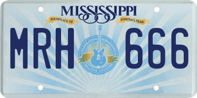 MS license plate MRH666
