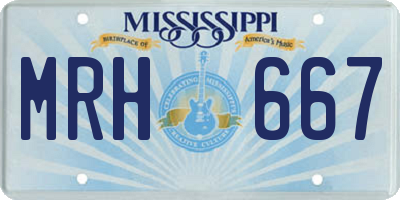 MS license plate MRH667