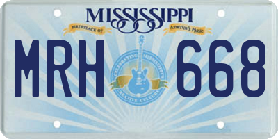 MS license plate MRH668