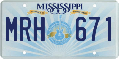MS license plate MRH671