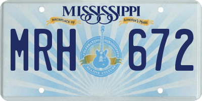 MS license plate MRH672