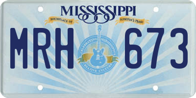 MS license plate MRH673