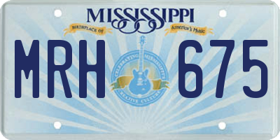 MS license plate MRH675