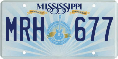 MS license plate MRH677
