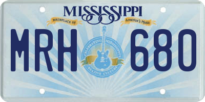 MS license plate MRH680