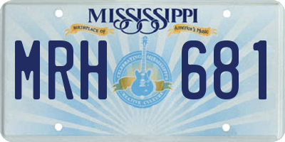 MS license plate MRH681