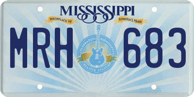 MS license plate MRH683