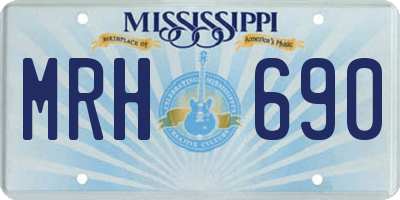 MS license plate MRH690