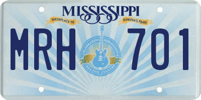 MS license plate MRH701