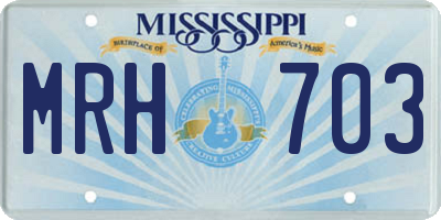 MS license plate MRH703
