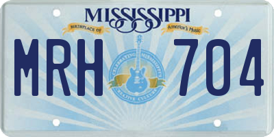 MS license plate MRH704