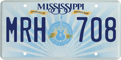 MS license plate MRH708