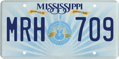 MS license plate MRH709