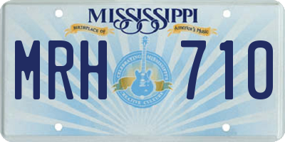MS license plate MRH710