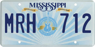 MS license plate MRH712