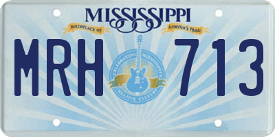 MS license plate MRH713