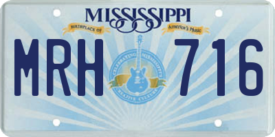 MS license plate MRH716
