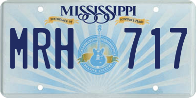 MS license plate MRH717