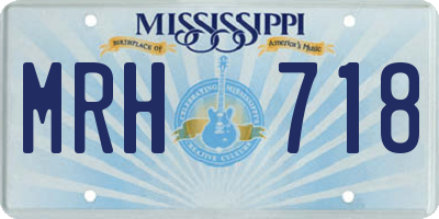 MS license plate MRH718