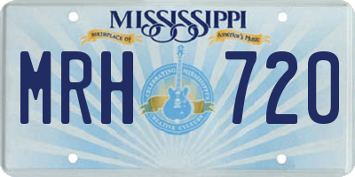 MS license plate MRH720