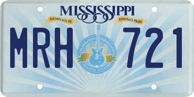 MS license plate MRH721