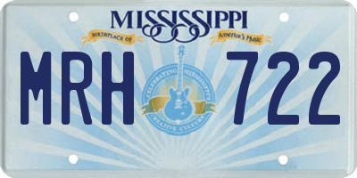 MS license plate MRH722