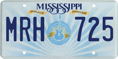 MS license plate MRH725